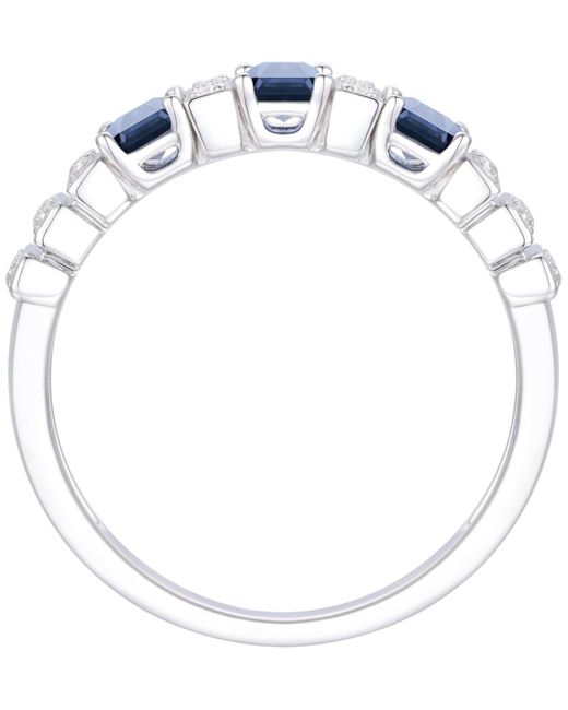 Macy's Blue Gemstone And Diamond Ring (1/6 Ct. T.w.