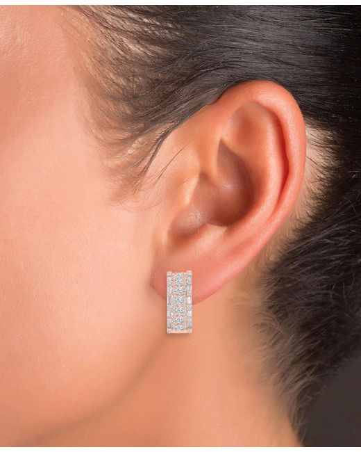 Macy's White Oval Puffy Hoop Earrings