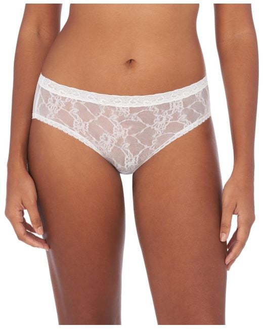 Natori White Bliss Allure One Size Lace Girl Brief Underwear 776303