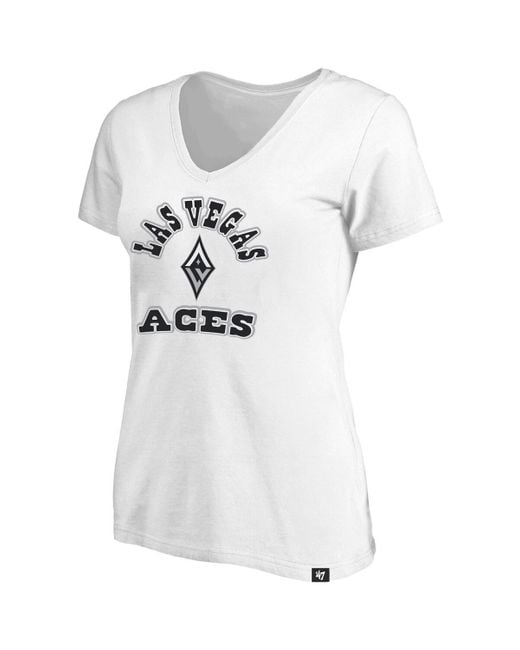 '47 White X Profile Las Vegas Aces Logo Lockup Plus Size V-neck T-shirt