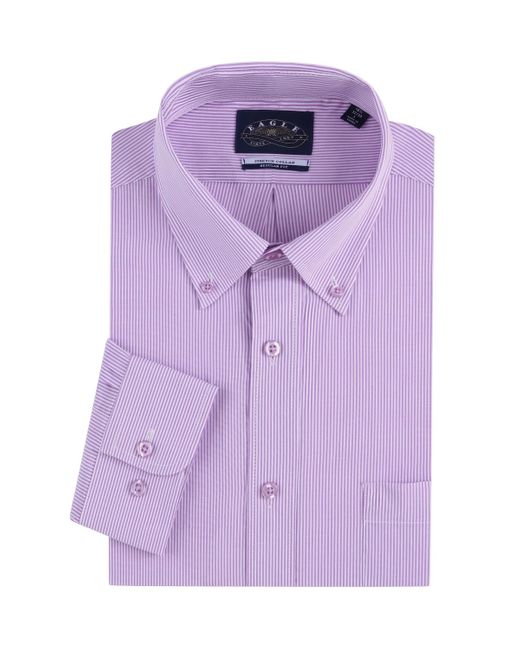 Eagle Purple Stretch Neck Striped Poplin Shirt for men
