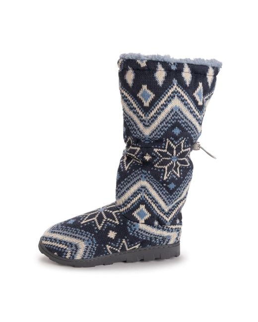 Muk Luks Blue Tabbi toggle Slipper
