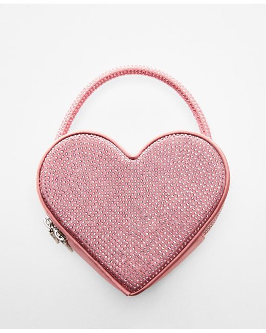 Mango Pink Crystal Heart Bag