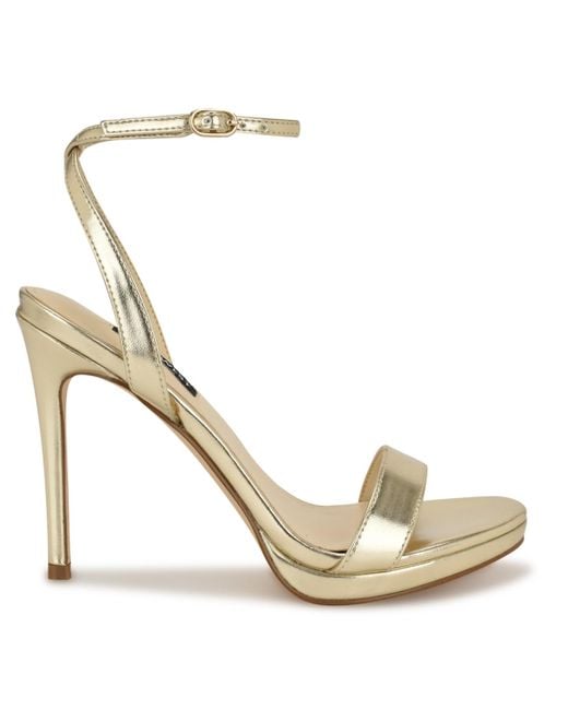 Nine West Metallic Loola Ankle Strap Stiletto Sandals