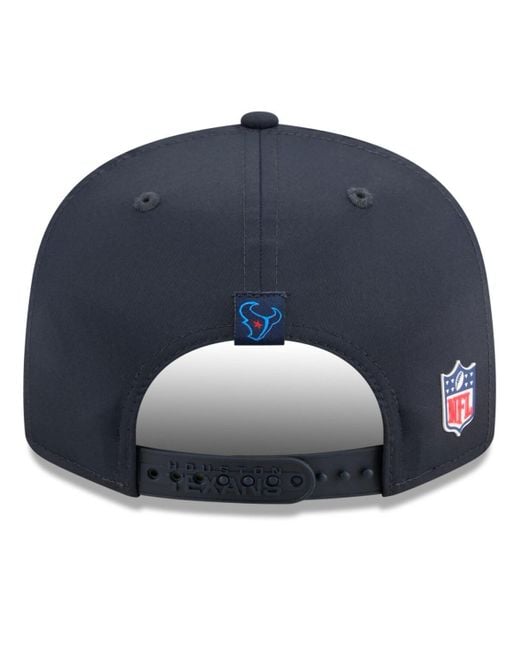 KTZ Blue Houston Texans 2025 Sideline H-town Split Panel 9fifty Snapback Hat for men