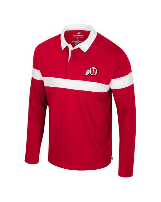 Colosseum Athletics Red Utah Utes Too Cool For School Long Sleeve Polo Shirt for men