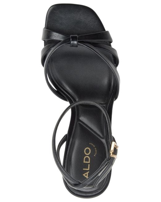 ALDO Black Ermanna Square Toe Wedge Sandals
