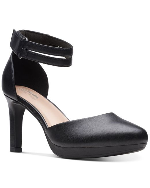 Clarks Ambyr Skip Anklestrap Platform Pumps in Black Lyst Canada