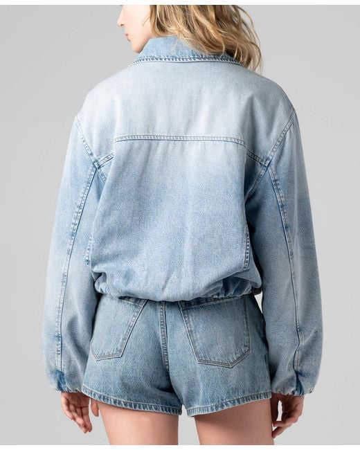 Blank NYC Blue Bottomless Brunch Zip Front Jacket
