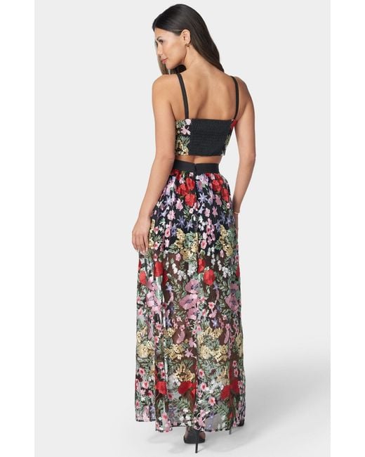 Bebe White Floral Embroidered Two Piece Set