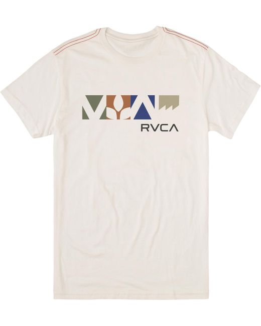 RVCA White Primary Short Sleeve T-shirt for men
