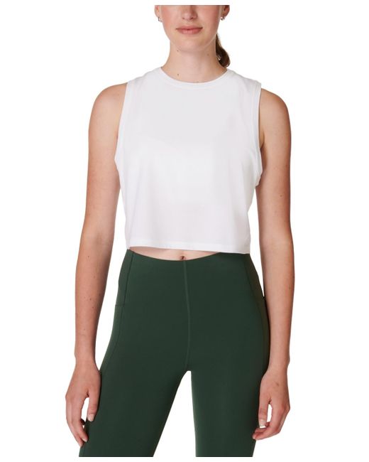 Sweaty Betty Green Breathe Easy Cropped Tank Top