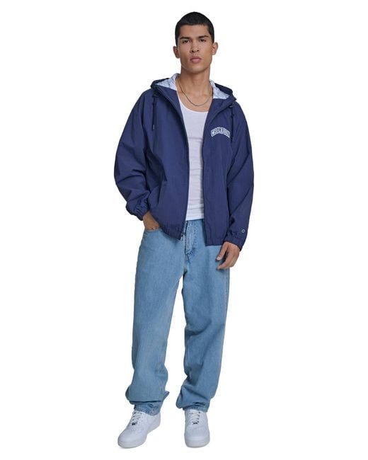 Champion Blue Packable Windbreaker Jacket for men
