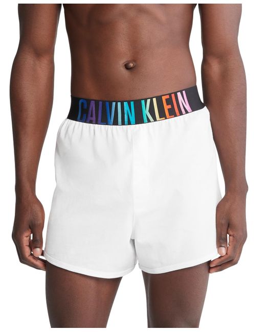 Calvin Klein White Intense Power Pride Cotton Sleep Shorts for men