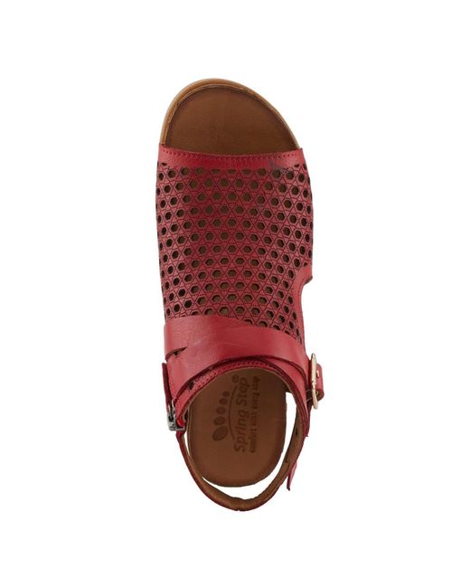 Spring Step Red Covington Gladiator Flat
