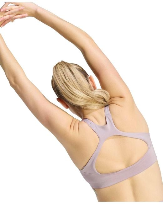 Adidas Purple Workout Square Neck Support Bra