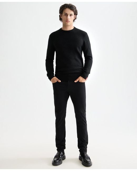 Scotch & Soda Black Solid Crew Neck Sweater for men