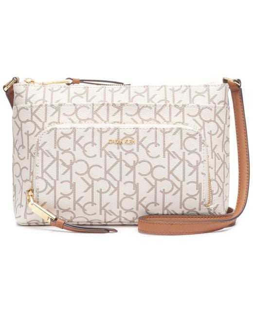 Calvin Klein Lily Signature Crossbody in Natural