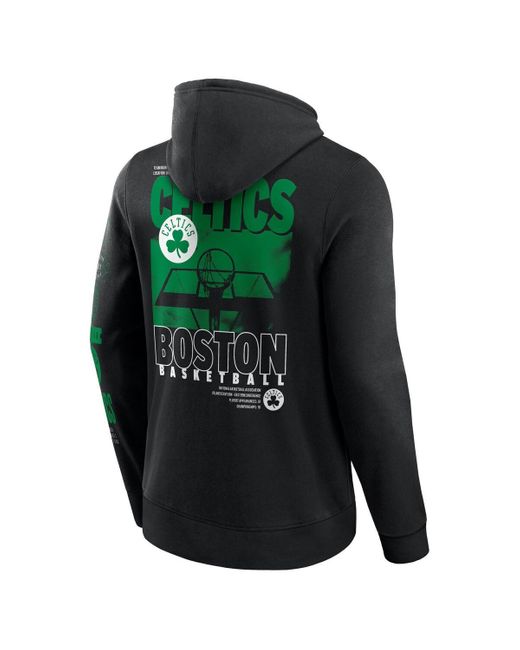 Fanatics Green Black Boston Celtics Game Time Crossover Pullover Hoodie for men