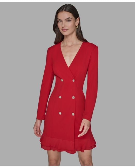 KARL LAGERFELD Double-breasted Jacket Dress in Red | Lyst
