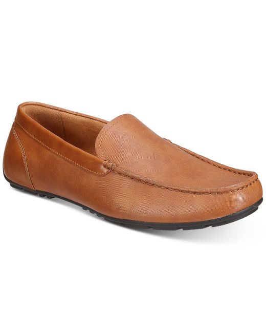Alfani Brown Aldrich Textured Drivers, Created For Macy's for men