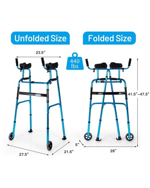 SUGIFT Folding Adjustable Aluminum Wheel Walking Frame in White | Lyst