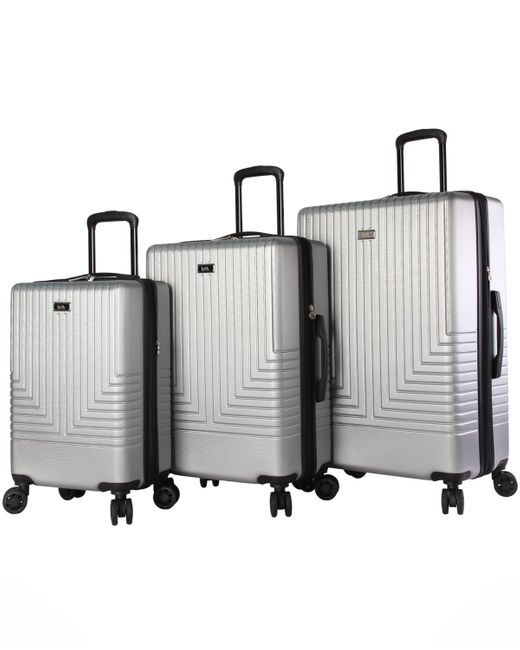 Nicole Miller Gray Fanciful 3 Piece luggage Set