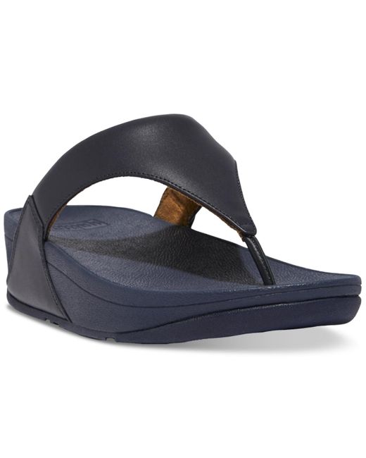 Fitflop Blue Lulu Leather Toepost Flip-flop Sandals