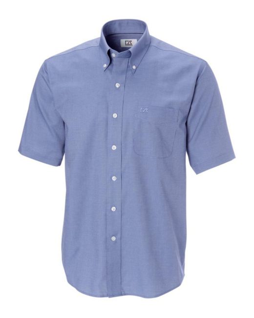 Cutter & Buck Blue Short Sleeve Nailshead Shirt for men
