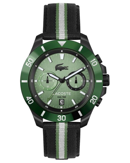 Lacoste Green Toranga Striped Nylon Strap Watch 44mm for men