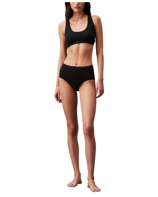 Calvin Klein Black Bonded Flex Seamless High-rise Bikini Brief Underwear Qd5160