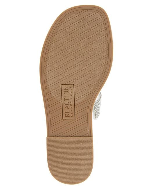 Kenneth Cole White Wilfred Toe Loop Flat Sandals