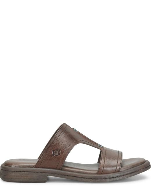 Born Brown Remo Round Toe Flat Sandals