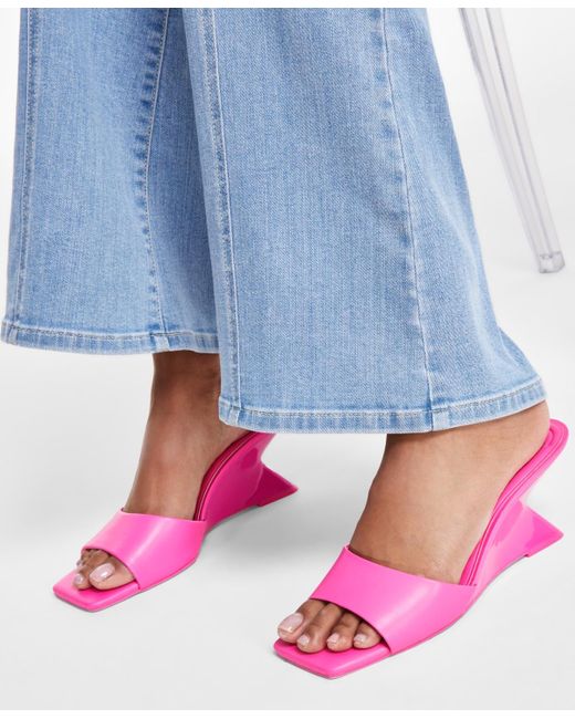 INC International Concepts Pink Patrise Wedge Slide Sandals