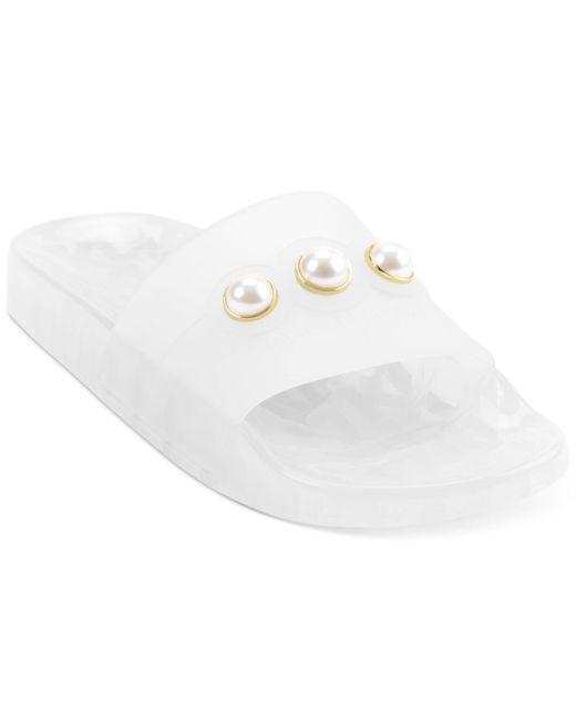 Karl Lagerfeld Rubber Tula Pool Slide Sandals in White Lyst
