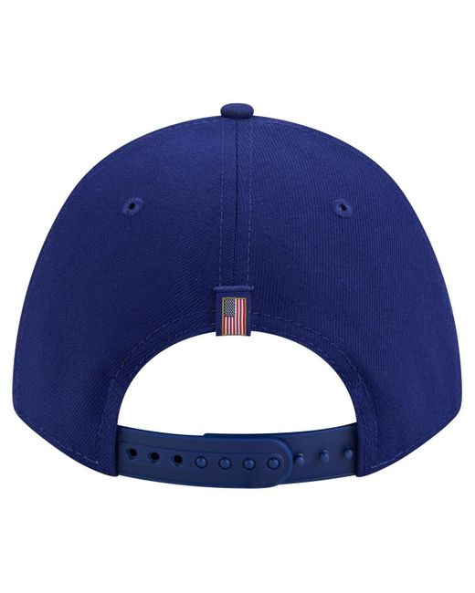 KTZ Blue Los Angeles Dodgers American Flag 9forty M-crown A-frame Adjustable Hat for men