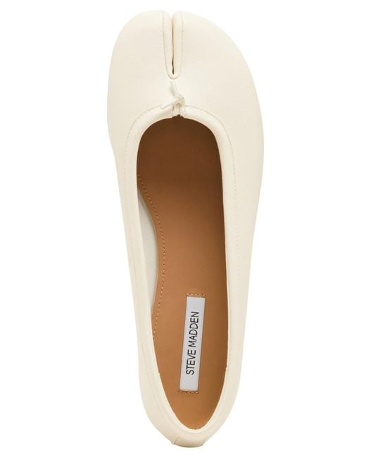 Steve Madden White Calico Split-toe Ballet Flats