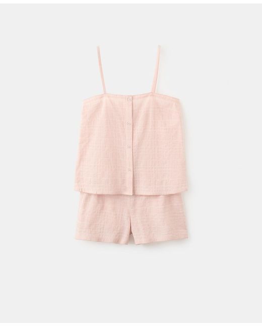 Mango Pink Two-piece Cotton Pajama Set