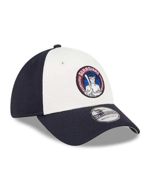 KTZ Blue Navy/white Cleveland Guardians City Connect Batting Practice 39thirty Flex Hat for men