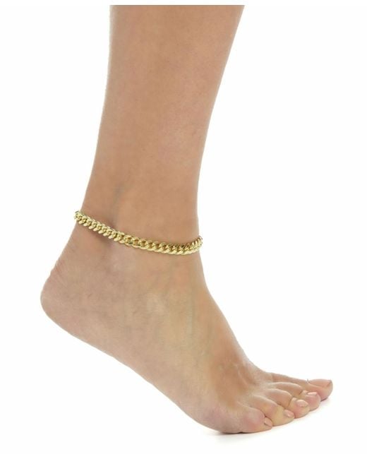 Adornia Metallic 14k Plated Chunky Curb Chain Anklet