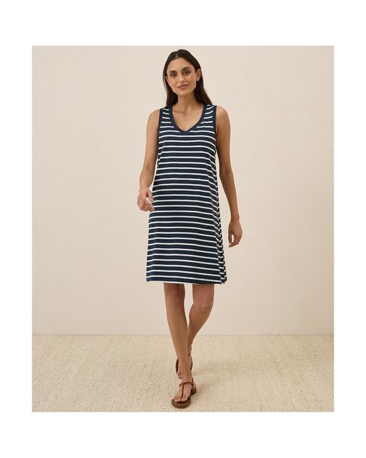 pact a line tank dress Organic Cotton Softspun A-line in Blue Midi dress