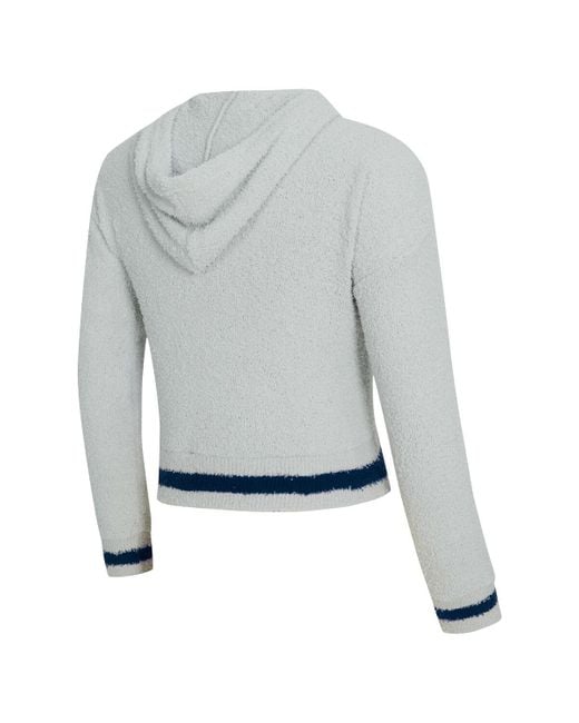 Concepts Sport Blue 2-piece Gray Denver Broncos Whitley Long Sleeve Hoodie Top And Shorts Set