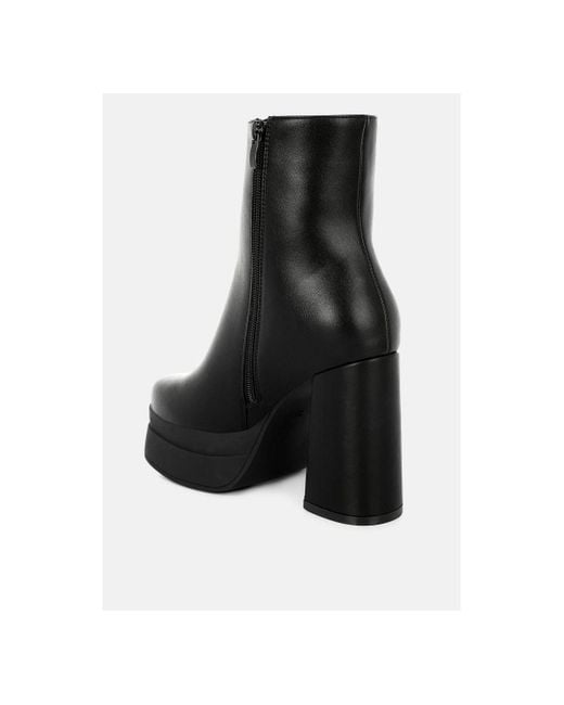 LONDON RAG Black Baltese Zip-up Chunky Boots