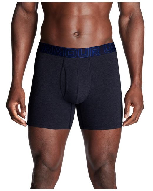 Under Armour Blue 3-pack Performance Solid 6" Boxer Briefs for men