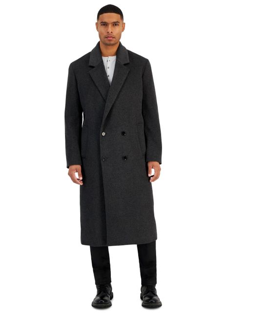 INC International Concepts Black Inc Conall Wool Topcoat for men