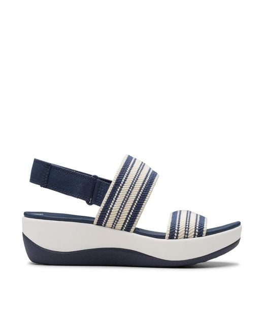 Clarks Blue Cloudsteppers Arla Stroll Riptape Flat Sandals