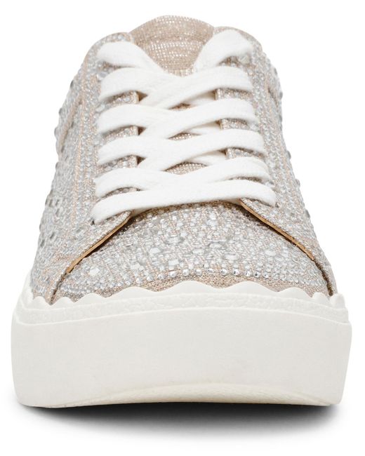 Anne Klein White Carrie-c Embellished Lace Up Sneakers