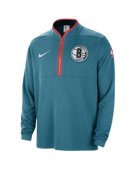 Nike Blue Brooklyn Nets 2023/24 City Edition Authentic Coaches Half-zip Jacket for men
