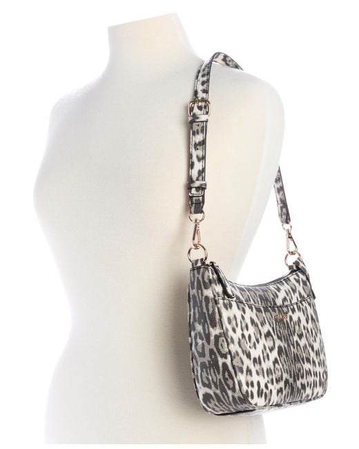 Guess Metallic Tinsley Medium Leopard Print Shoulder Bag
