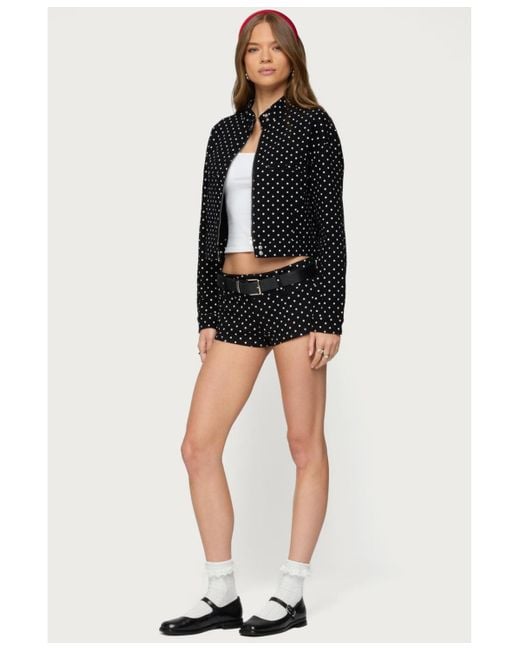 Edikted Black Tabitha Polka Dot Jacket